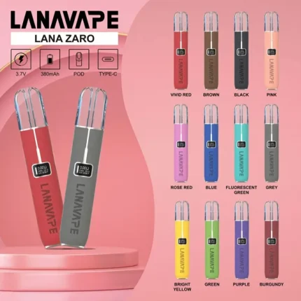 LANA 皮革主機 換彈式電子煙主機 8W/10W兩檔功率可調 380mAh Type-C充電 鋅合金+皮革 LED顯示屏 兼容多品牌一代煙彈【10種顏色】